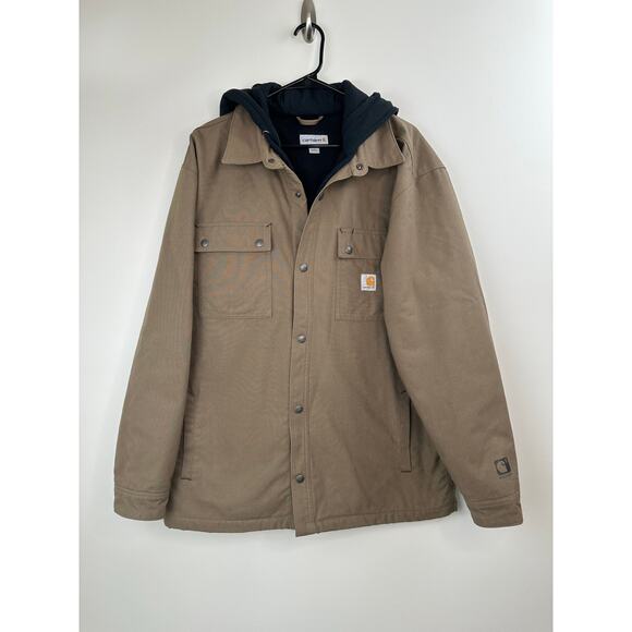 Carhartt Roane Hooded Quick Duck Shirt Jacket - Picture 1 of 12